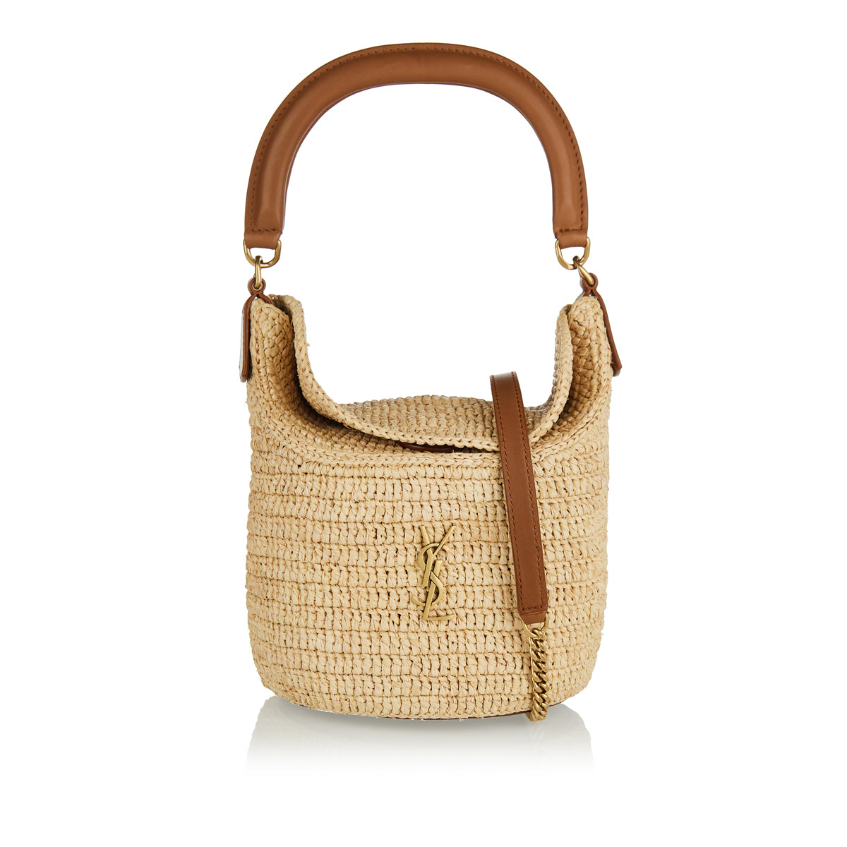 SAINT LAURENT Gaby raffia bucket bag – Luisa World