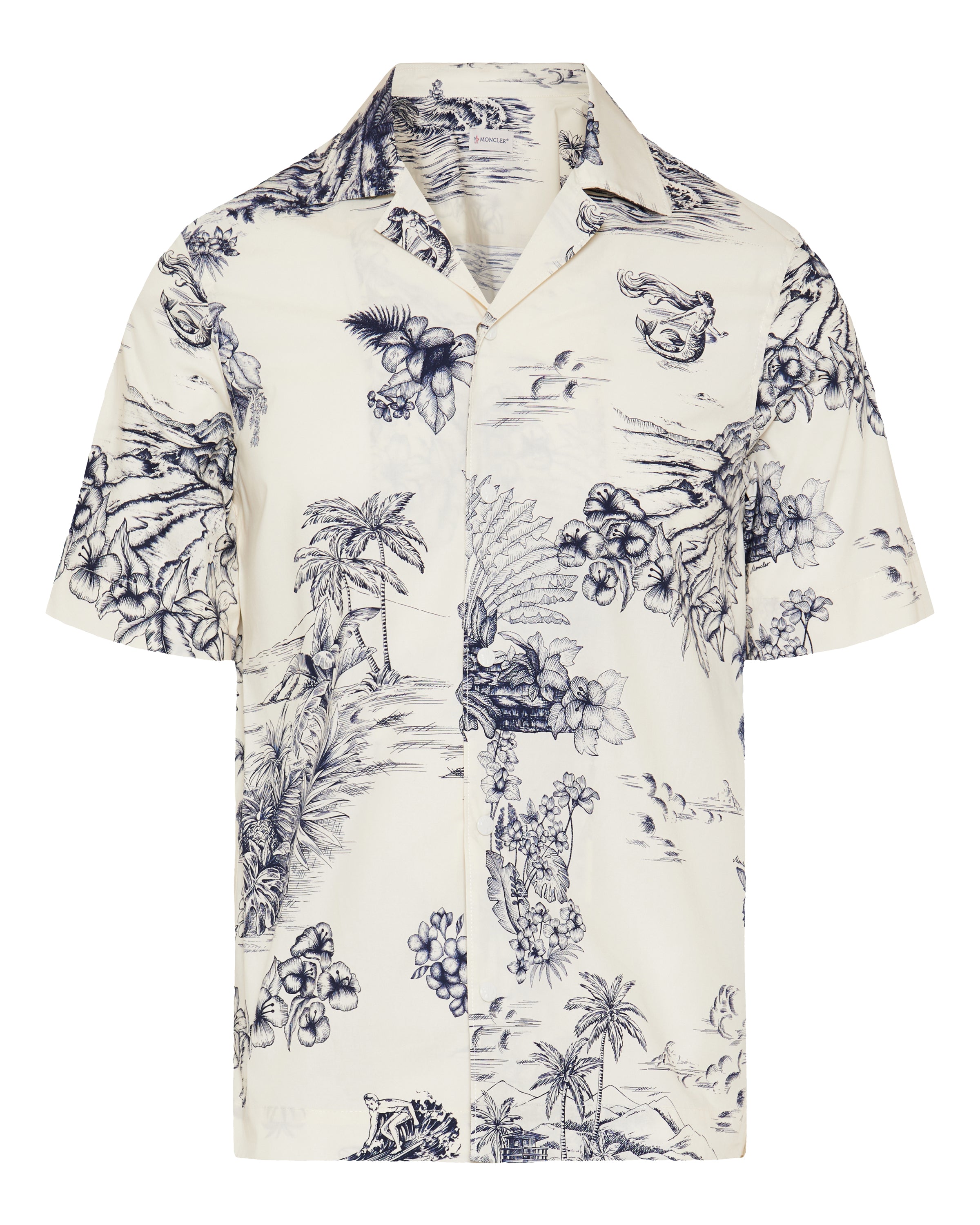 MONCLER フラワープリント 半袖シャツ Moncler Floral print cotton shirt – Luisa World