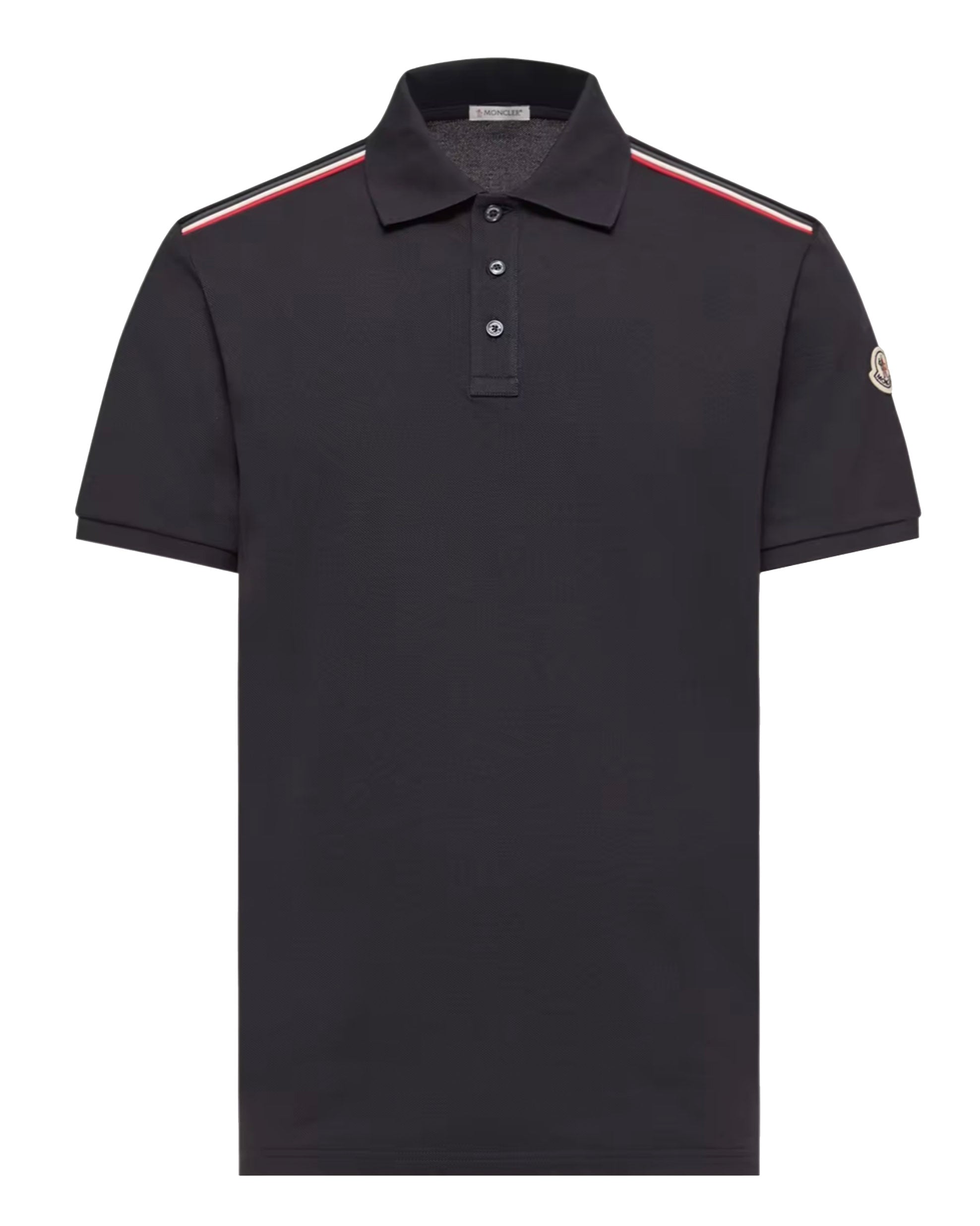 Moncler Tricolour-trimmed cotton piquet polo shirt – Luisa World