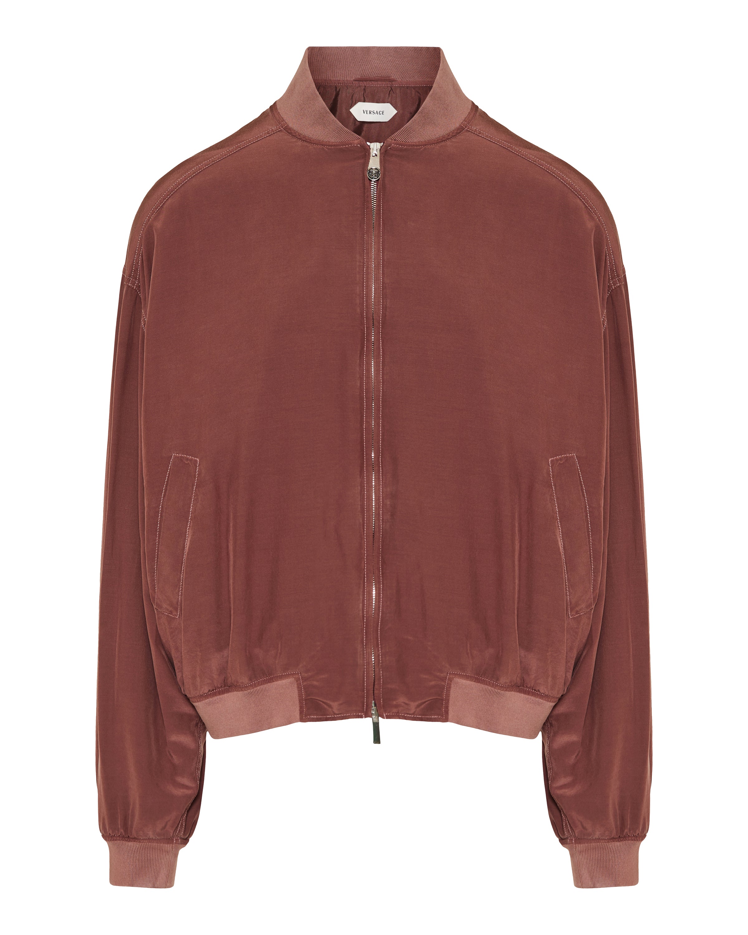 Versace Ribbed-knit trimmed silk poplin blouson jacket – Luisa World