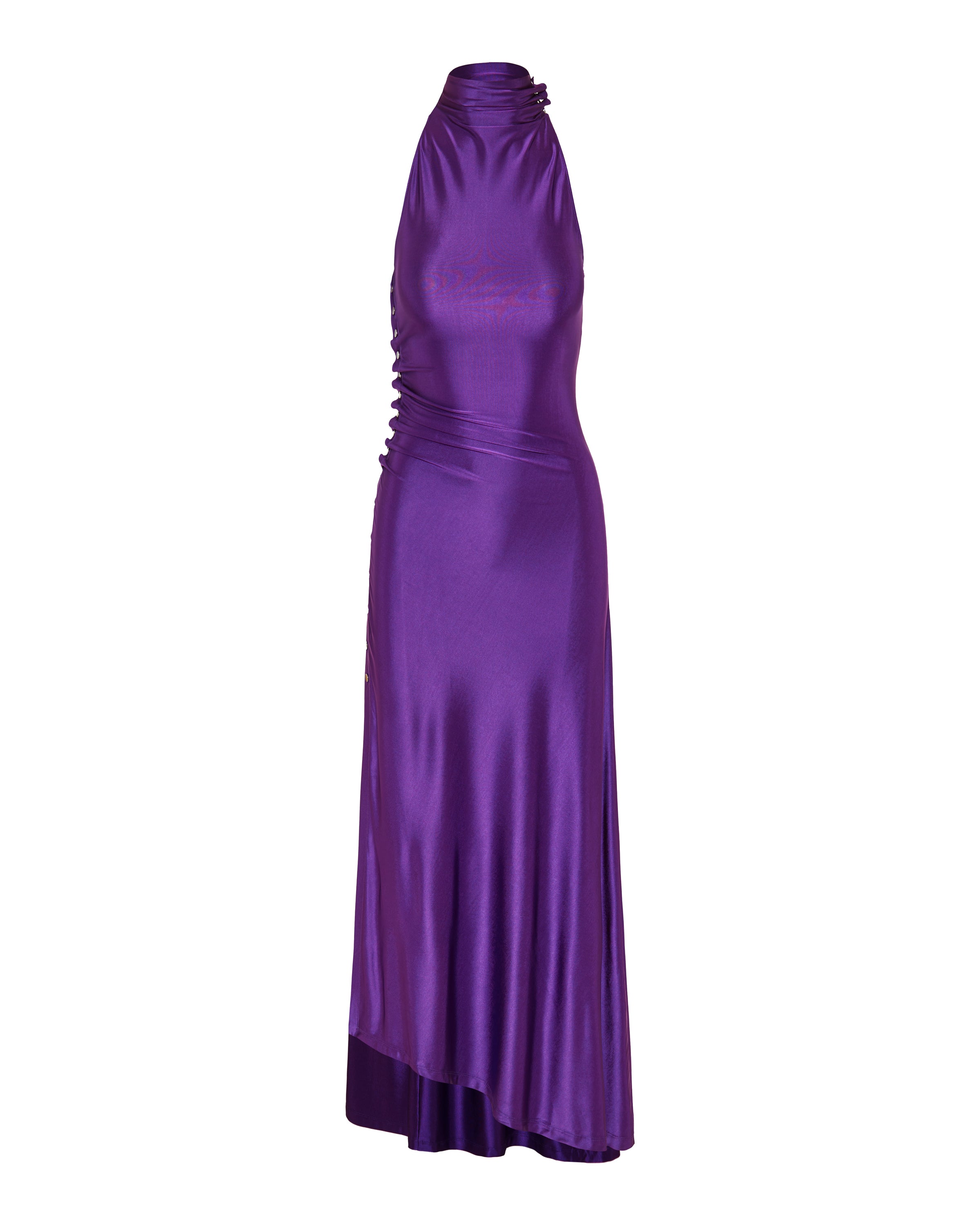 paco rabanne purple dress Paco Rabanne Pre-Owned chainmail-trim Maxi Dress | Purple