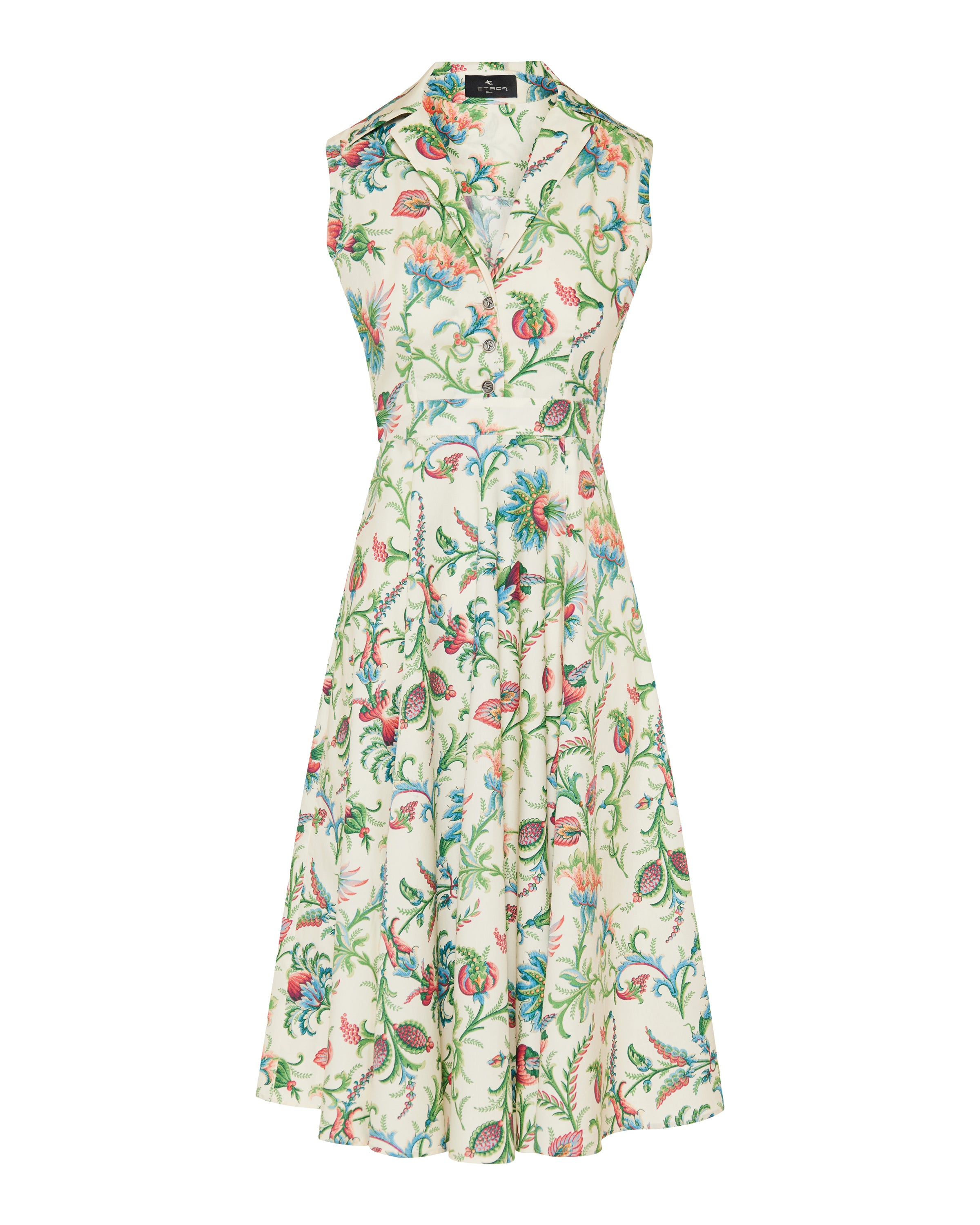 etro floral print midi dress Etro Paisley Floral-Print Sleeveless Pleated Midi Dress, Brown, Women's, 38, Cocktail & Party Wedding Guest Dresses Sleeveless Dresses