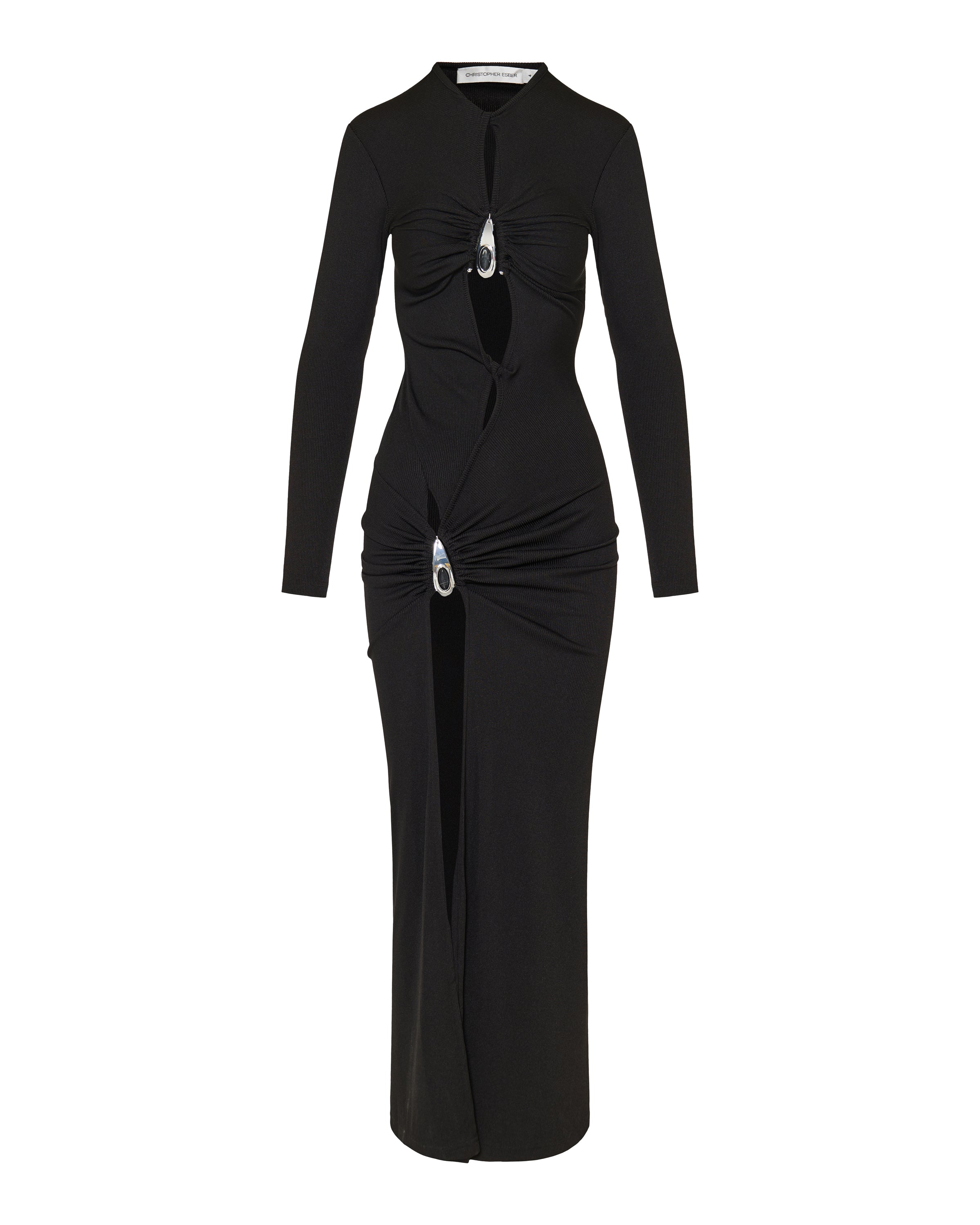 christopher esber dress Christopher Esber Crystal‑pendant open‑twist midi dress – Luisa World