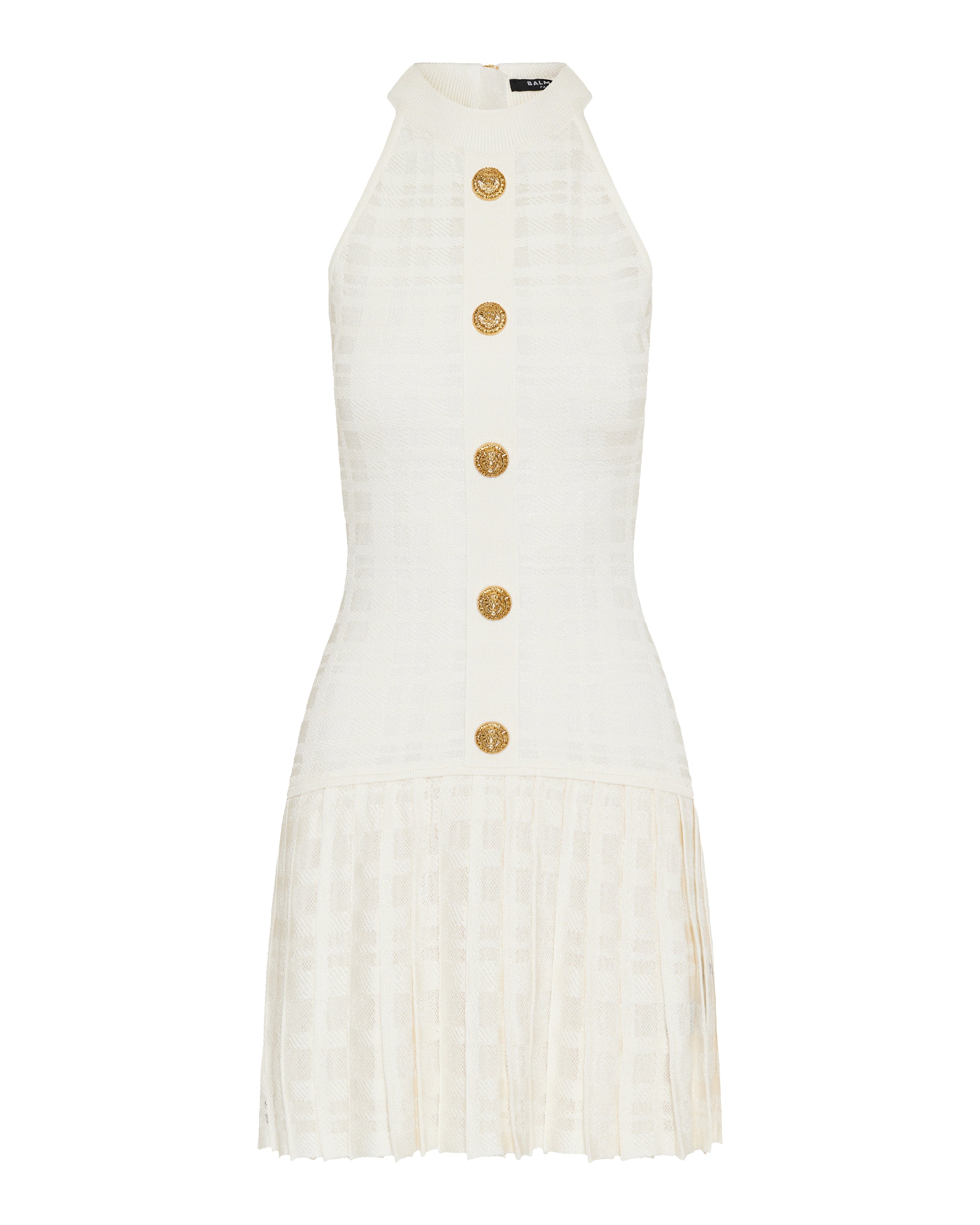 Balmain Tartan knit flared short dress Luisa World Balmain Tartan knit flared short dress Luisa World