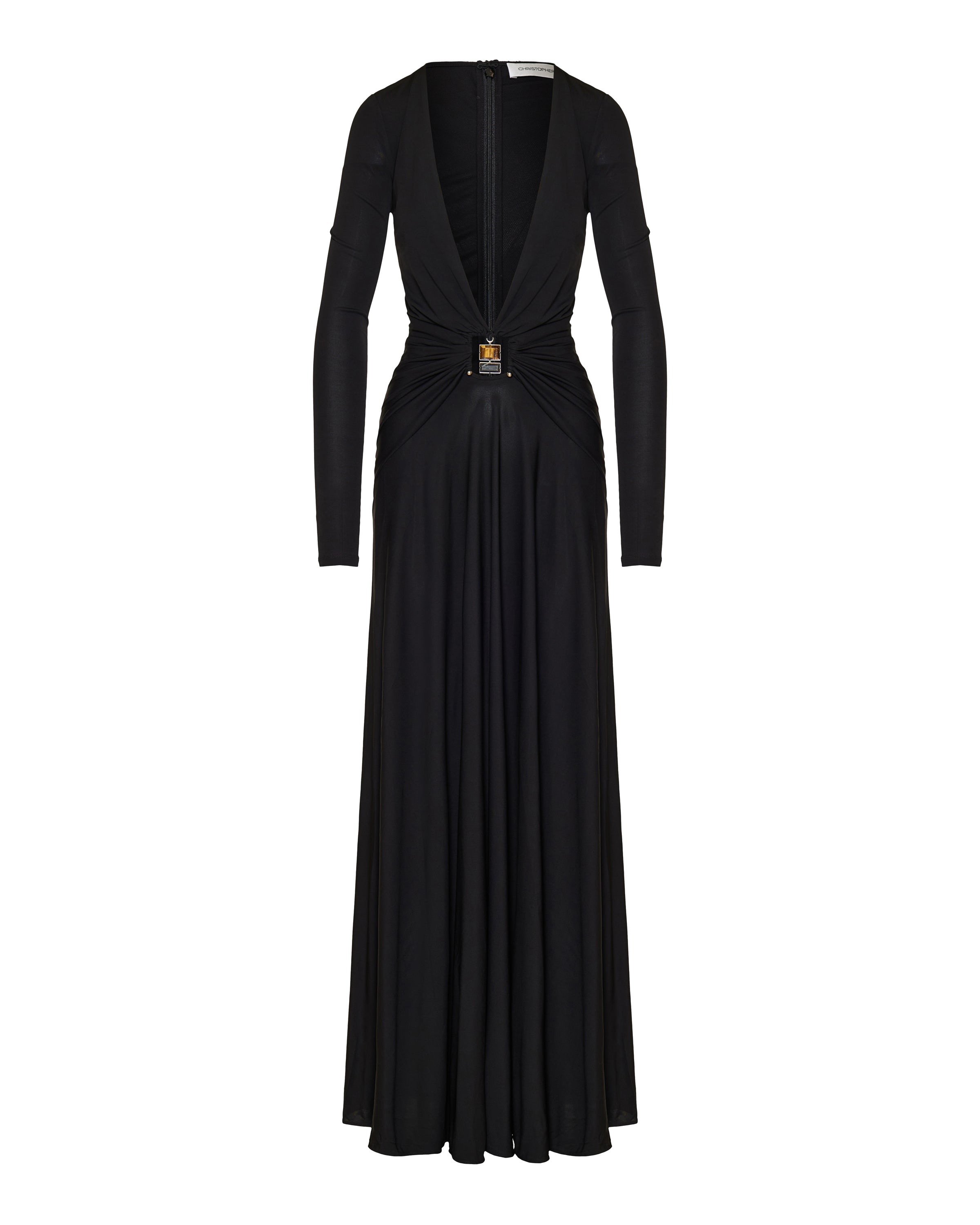 Christopher Esber Bezel quartz ruched long sleeve dress – Luisa World