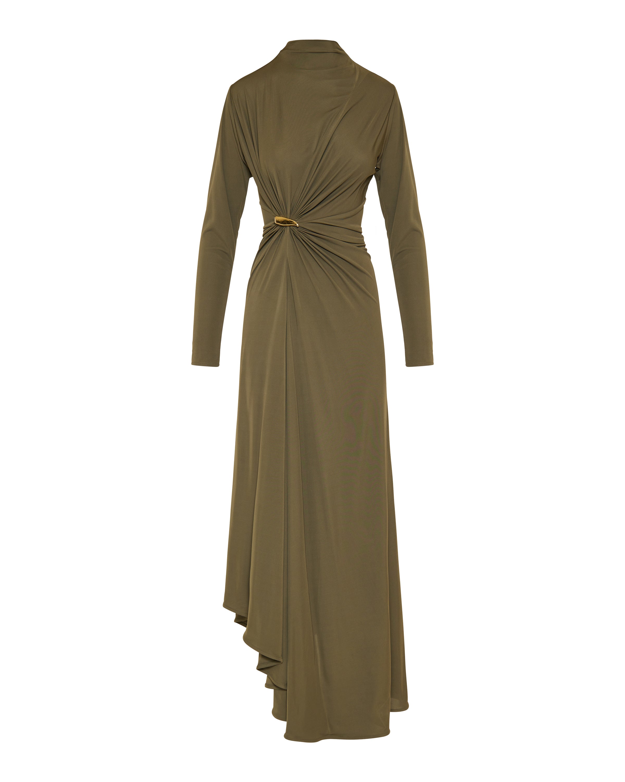 Bottega Veneta Asymmetric embellished gathered jersey maxi dress Luisa World Bottega Veneta Asymmetric embellished gathered jersey maxi dress Luisa World