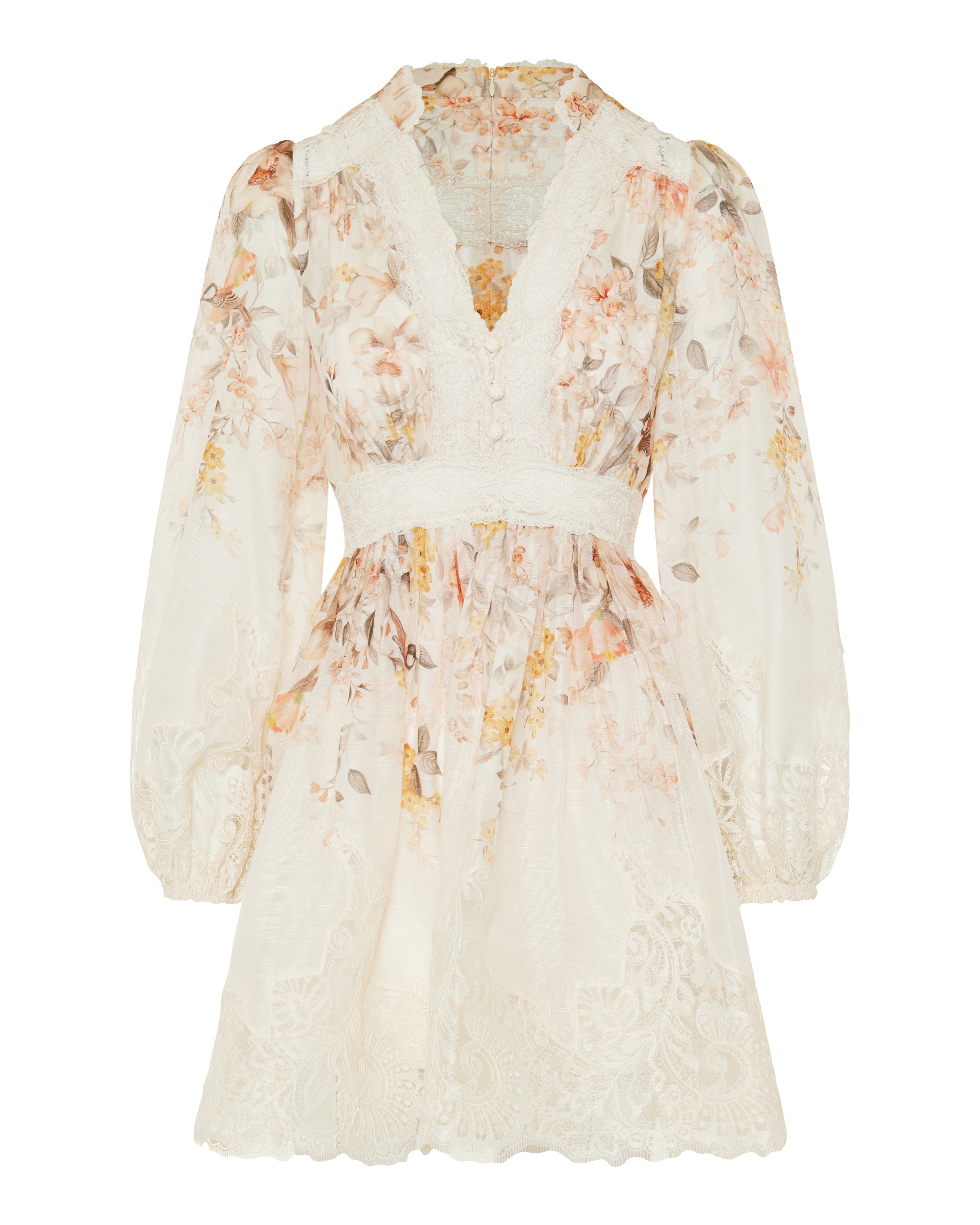 fitted lace wedding dress Zimmermann Luna lace lantern dress – Luisa World