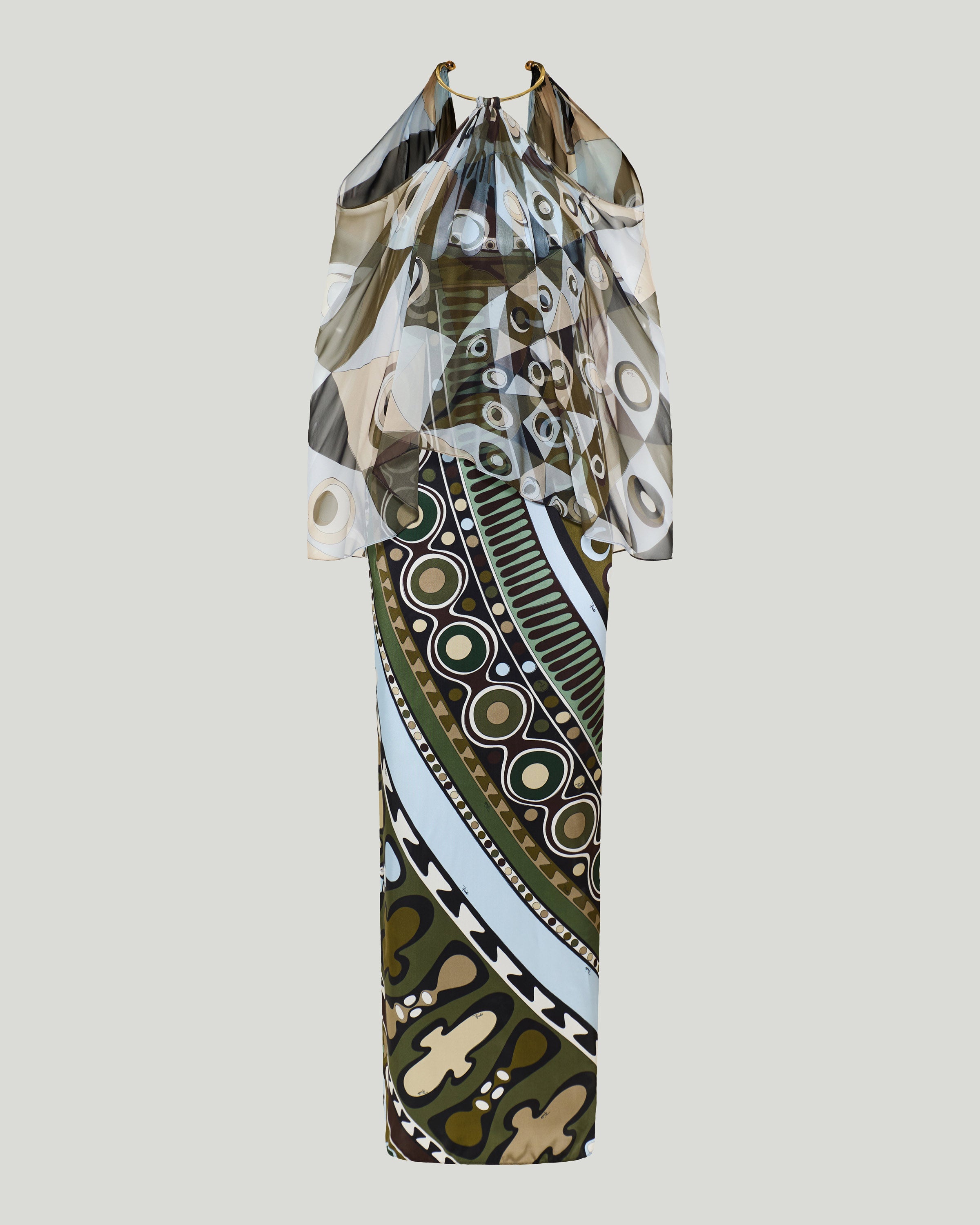 Pucci Occhi print satin and chiffon dress – Luisa World
