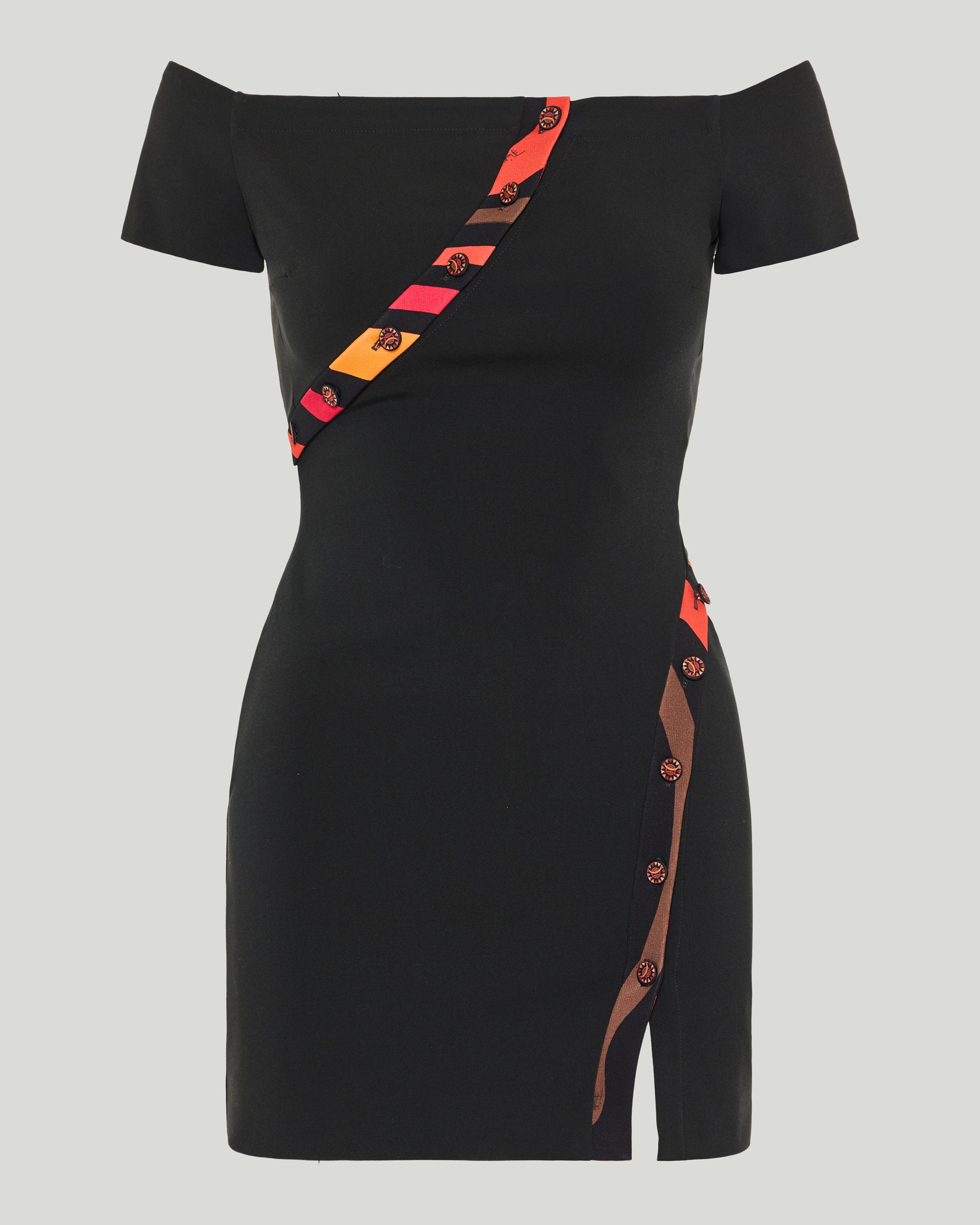pucci off shoulder dress Pucci Orchid print asymmetric off-shoulder dress