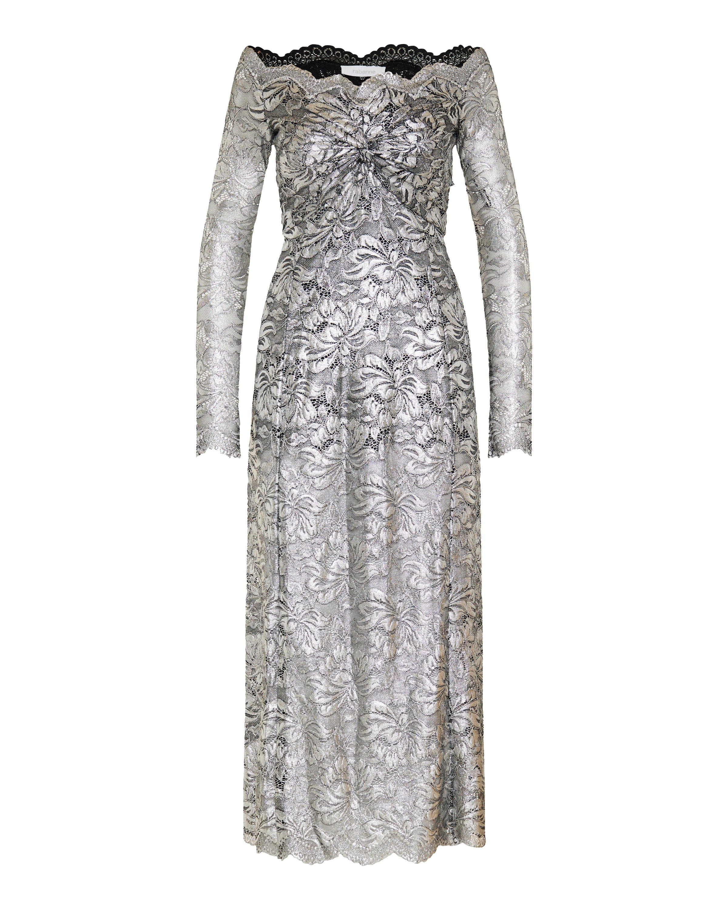 Rabanne Metallic-effect lace midi dress  Luisa World