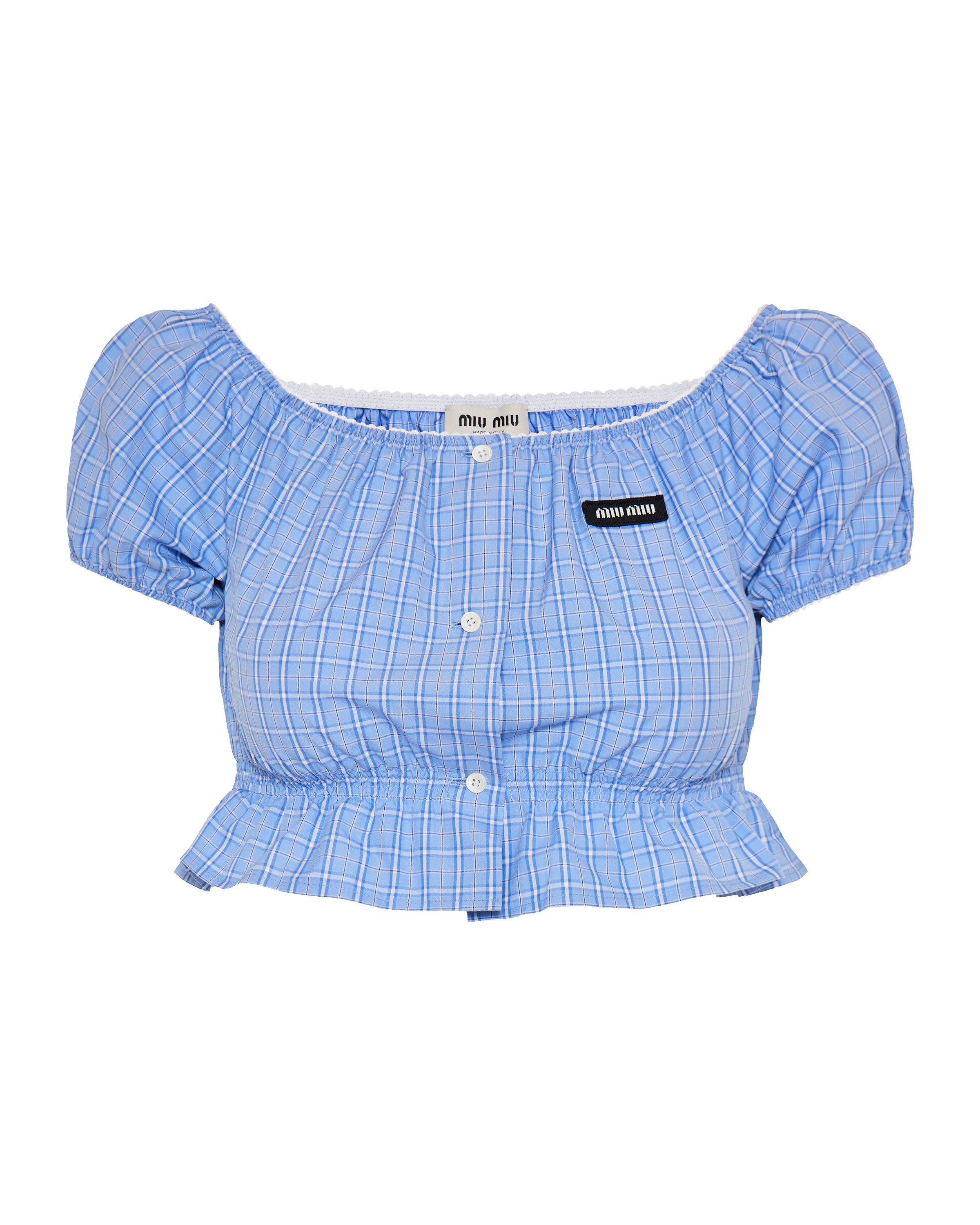 トップス miumiu Miu Miu Off-shoulder crop top – Luisa World
