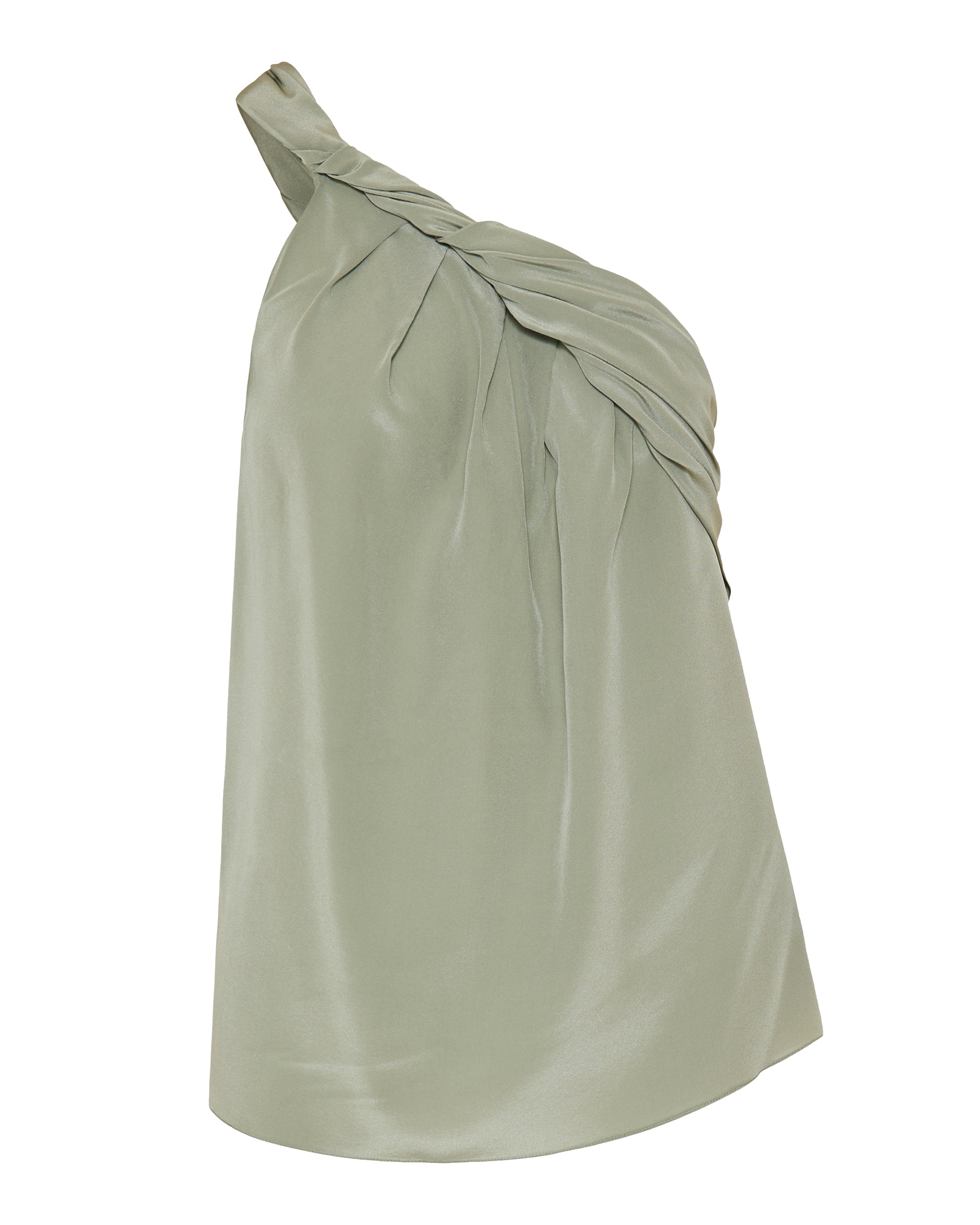 Balmain Draped one-shoulder silk-crepe top – Luisa World