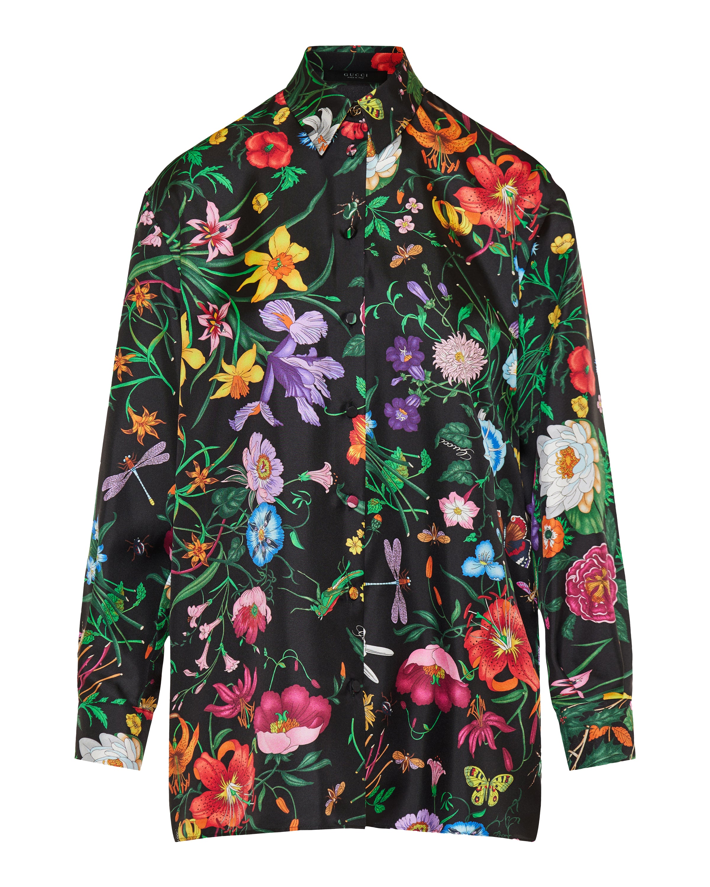 GUCCI シルク100% フローラルプリント シアーシャツ 90s 00s Gucci Printed silk twill shirt – Luisa World
