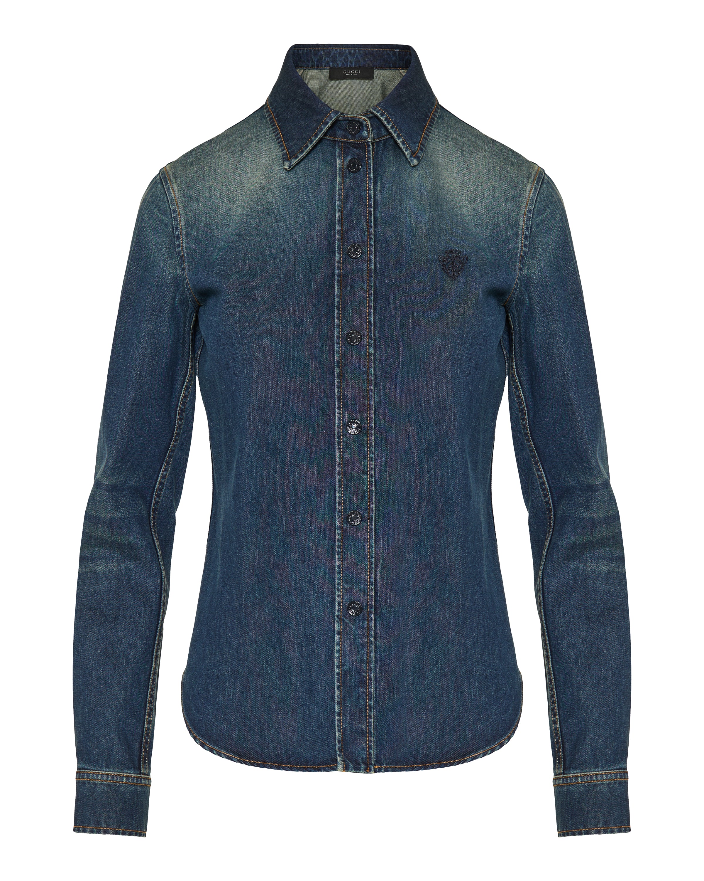 Gucci Denim shirt with embroidery – Luisa World