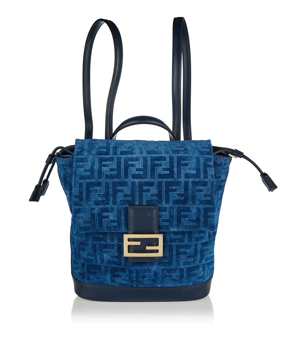 fendi mini ff backpack Fendi FF denim backpack