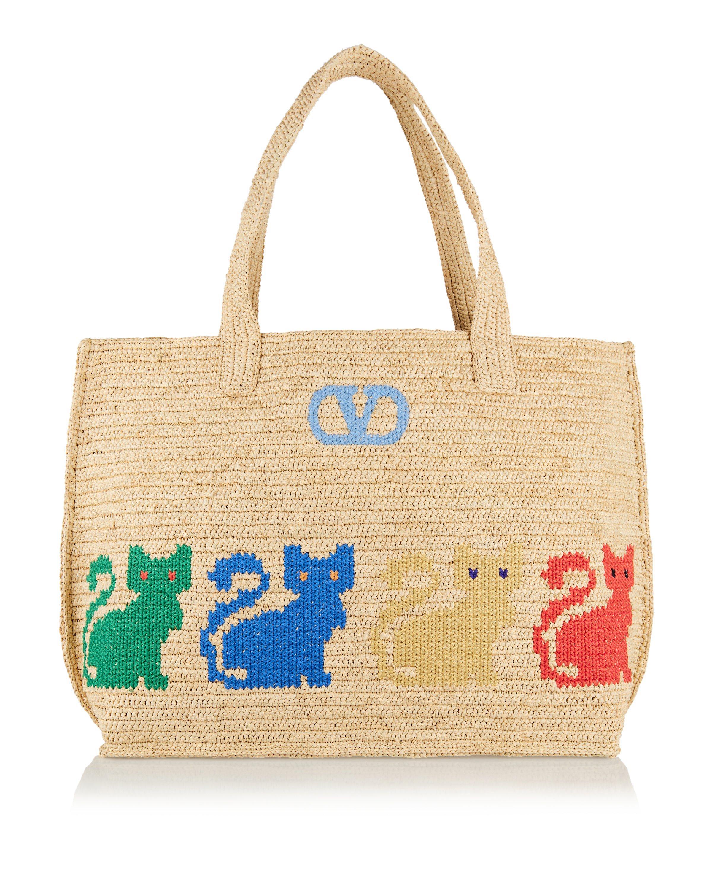 Valentino Garavani Large Embroidered raffia tote bag – Luisa World