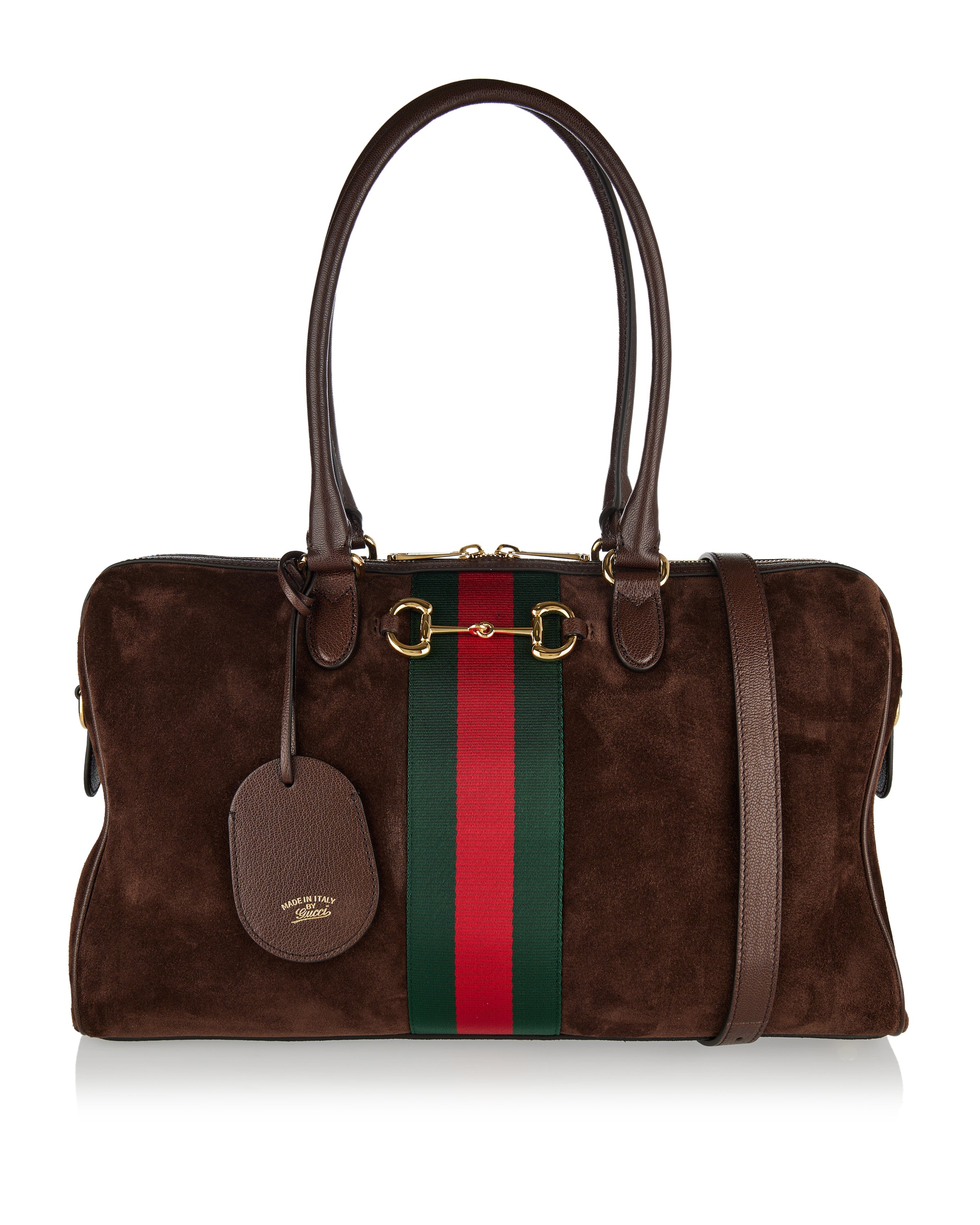 GUCCI Borsetto large boston suede duffel bag – Luisa World