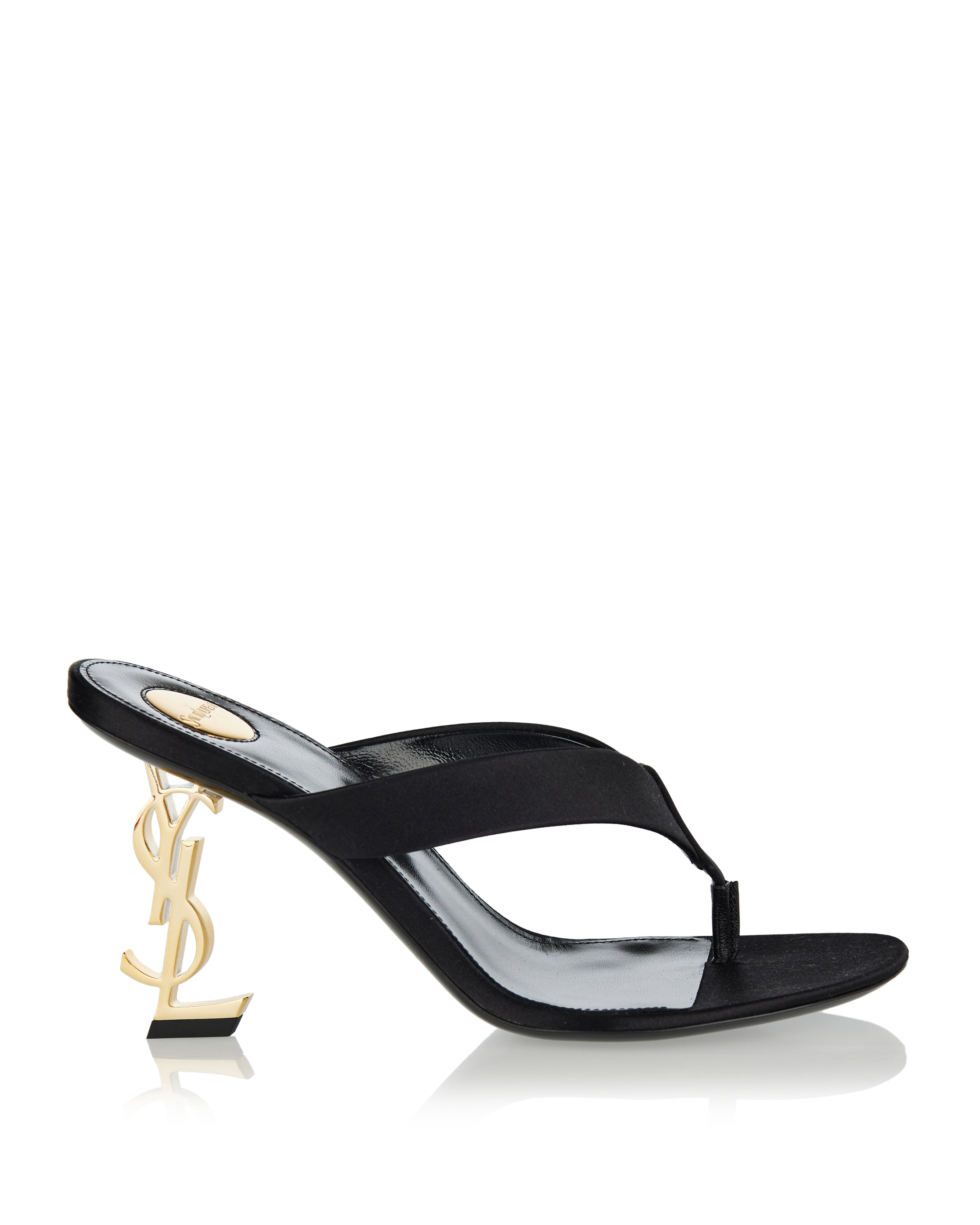 Saint Laurent Opyum crêpe satin thong sandals – Luisa World