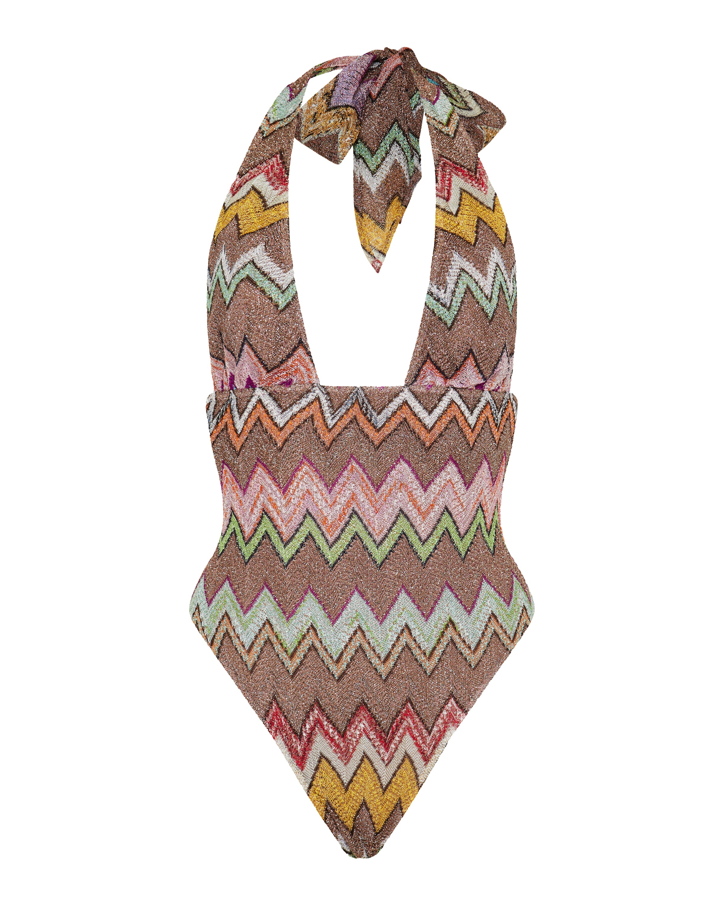 Missoni Zigzag lamé halterneck swimsuit – Luisa World