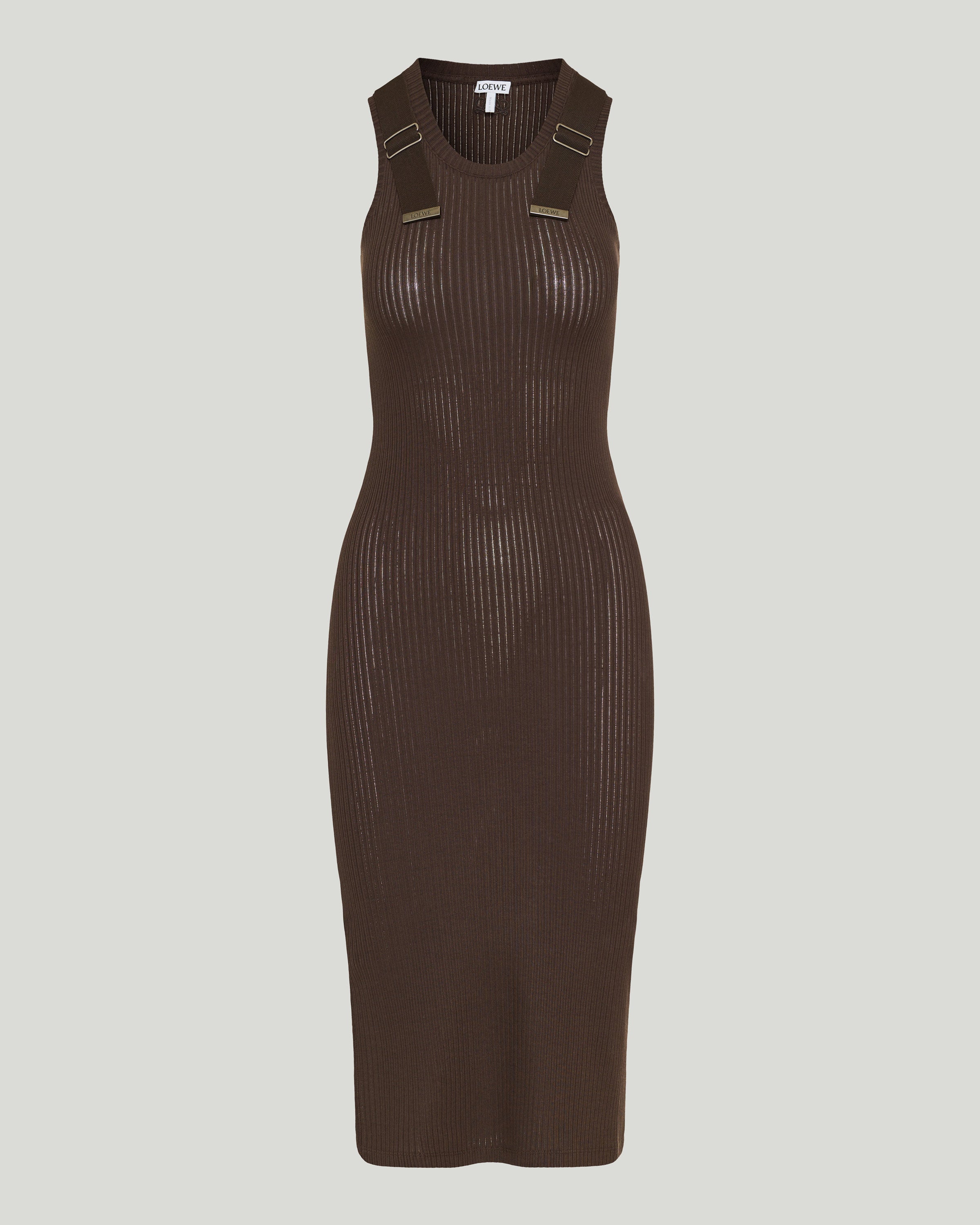 loewe bodycon dress Loewe Ribbed Crewneck Sleeveless Dress In Black - 28% Off