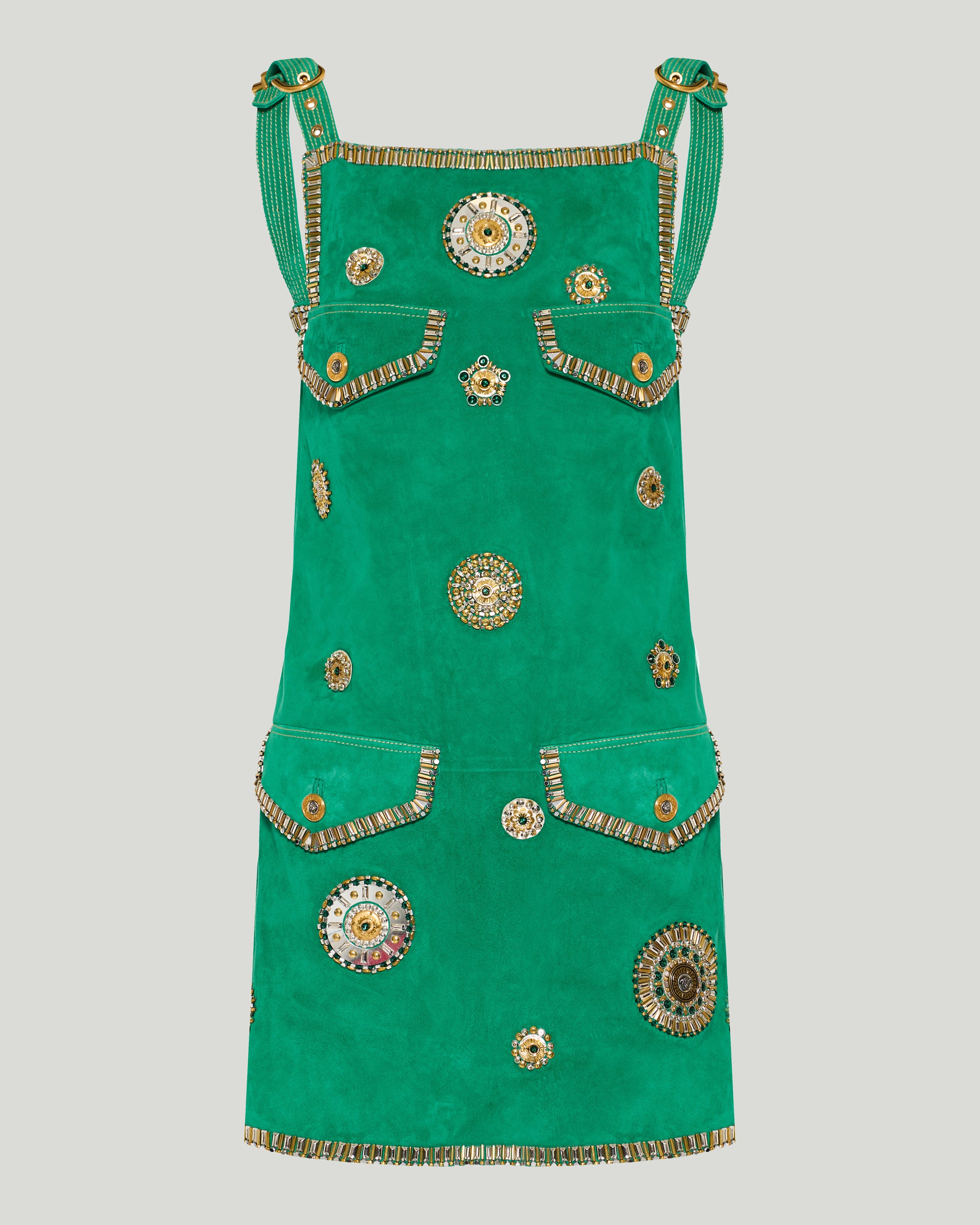 green suede mini dress Versace Embroidered – Luisa World TONY BUY