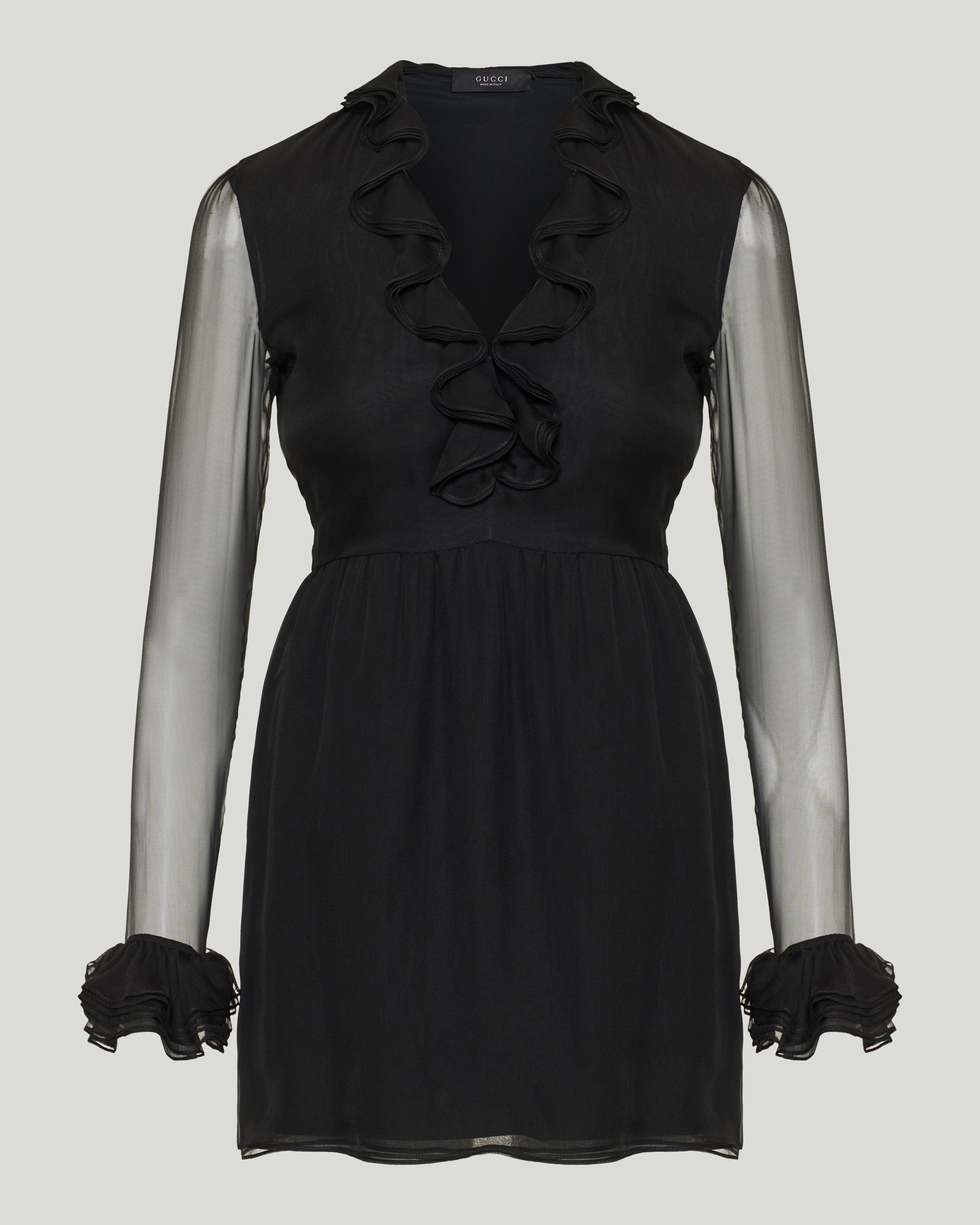 gucci mini dress Gucci Silk ruffle mini dress