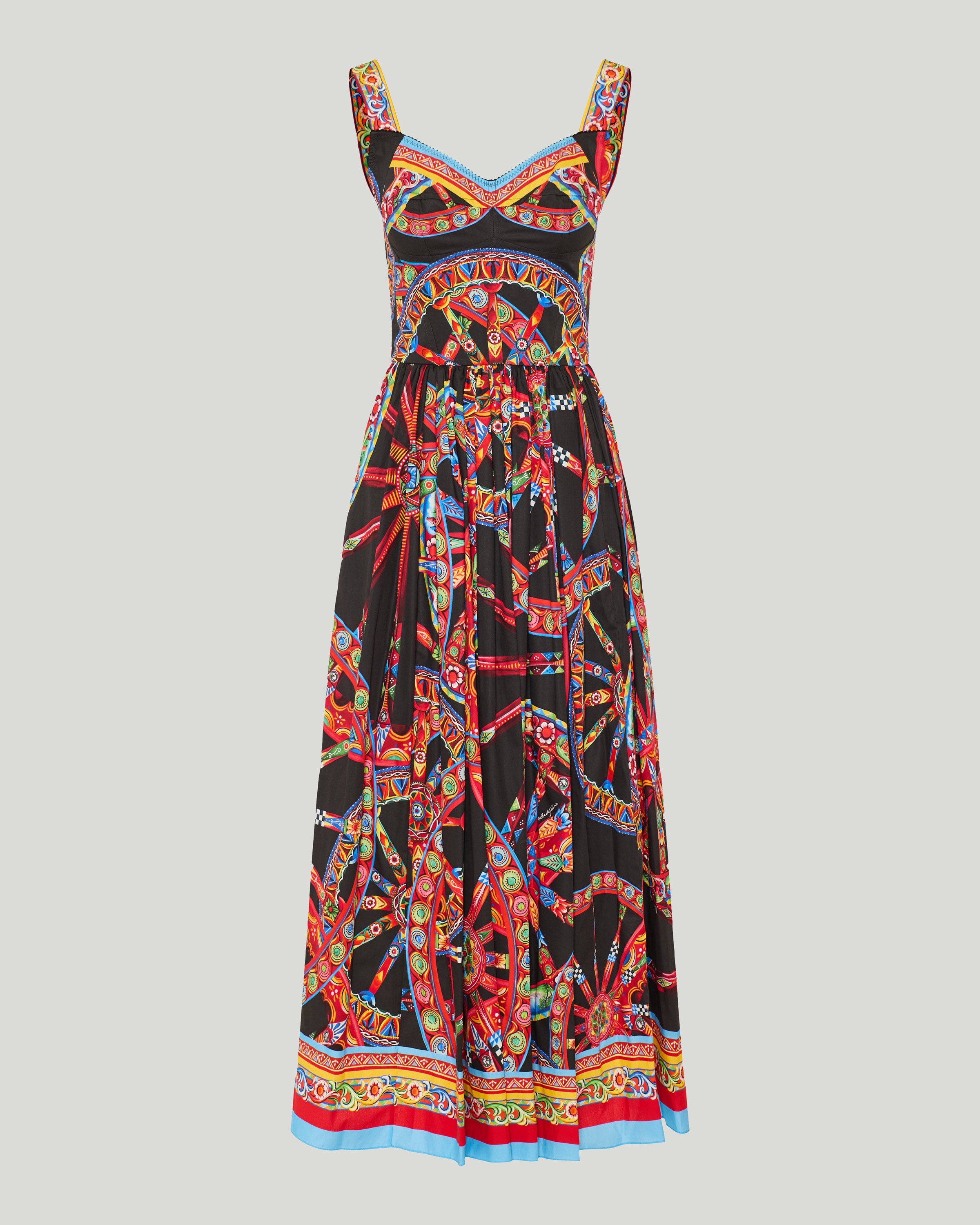 DOLCE & GABBANA Dolce & Gabbana Carretto-print poplin midi dress