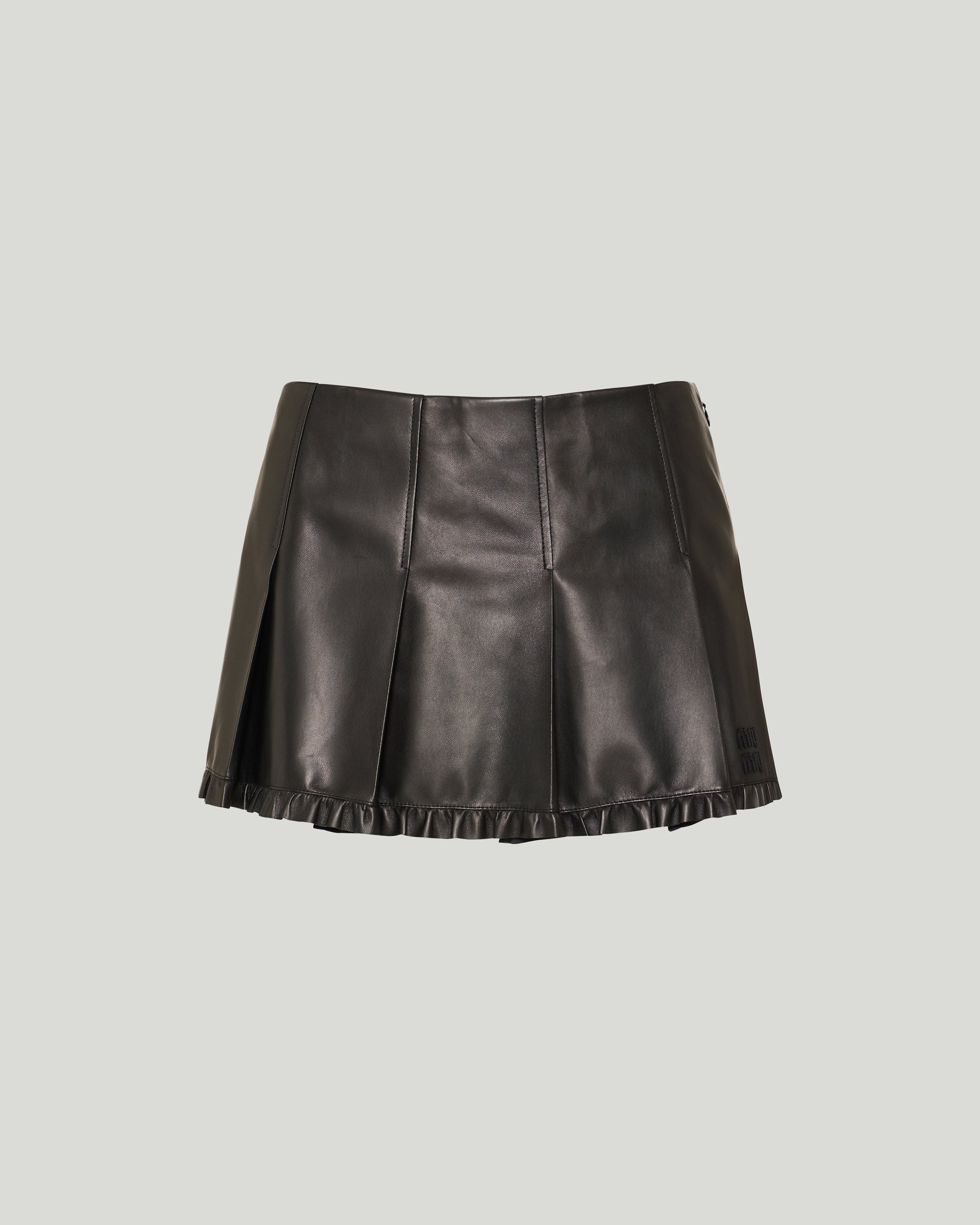 Miu Miu Pleated nappa leather skirt – Luisa World