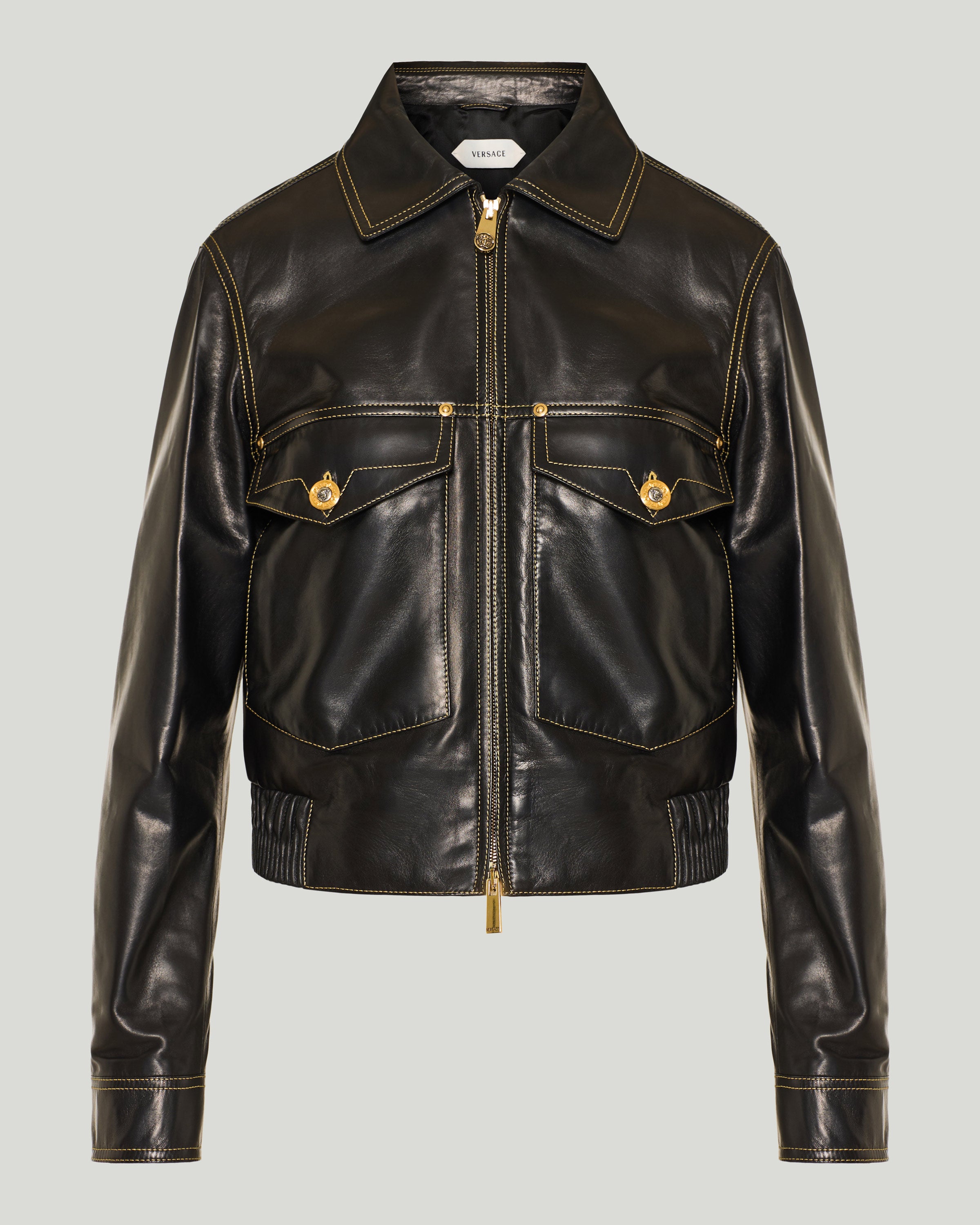 Versace Leather blouson jacket – Luisa World