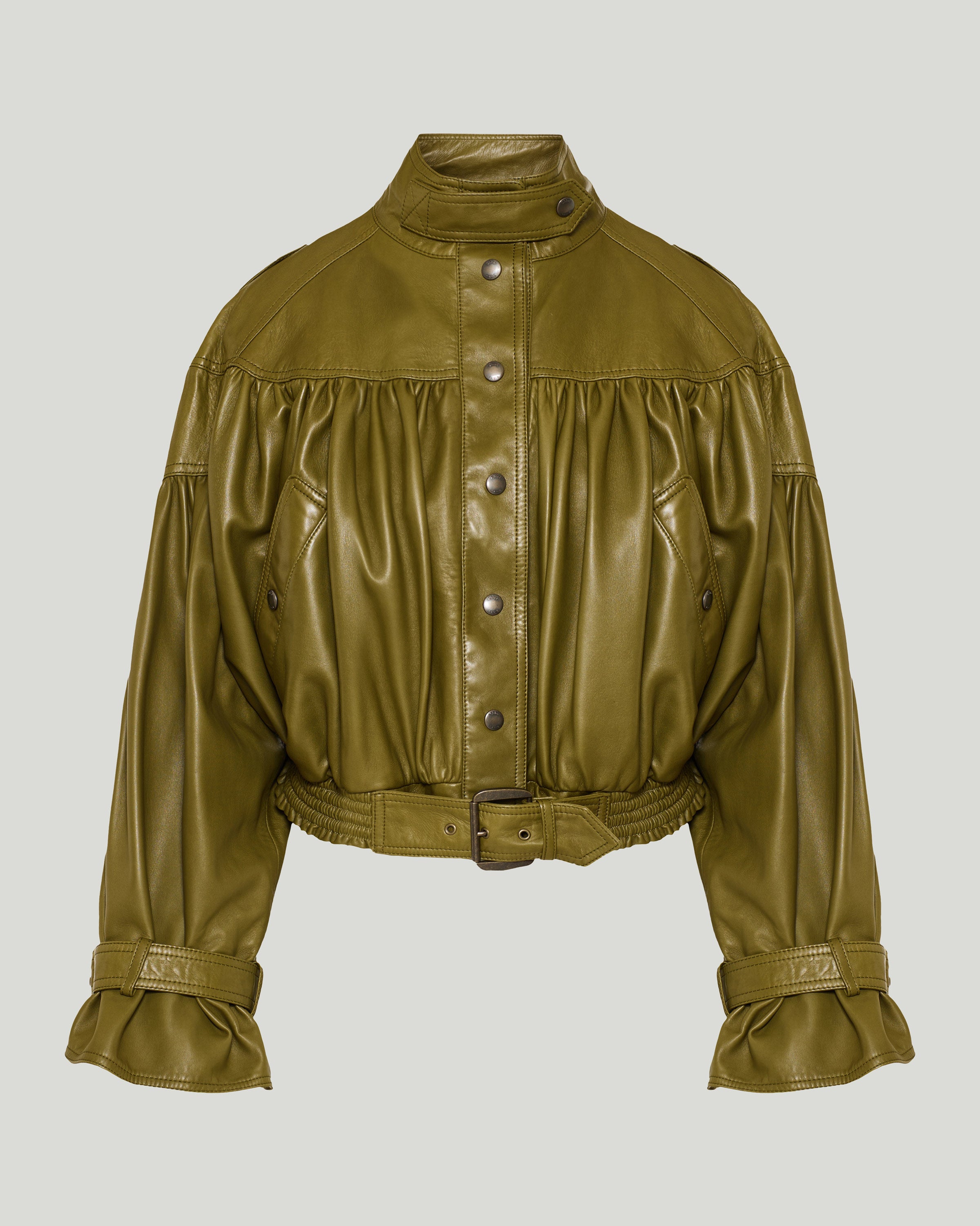 Chloé High-neck cropped leather jacket – Luisa World