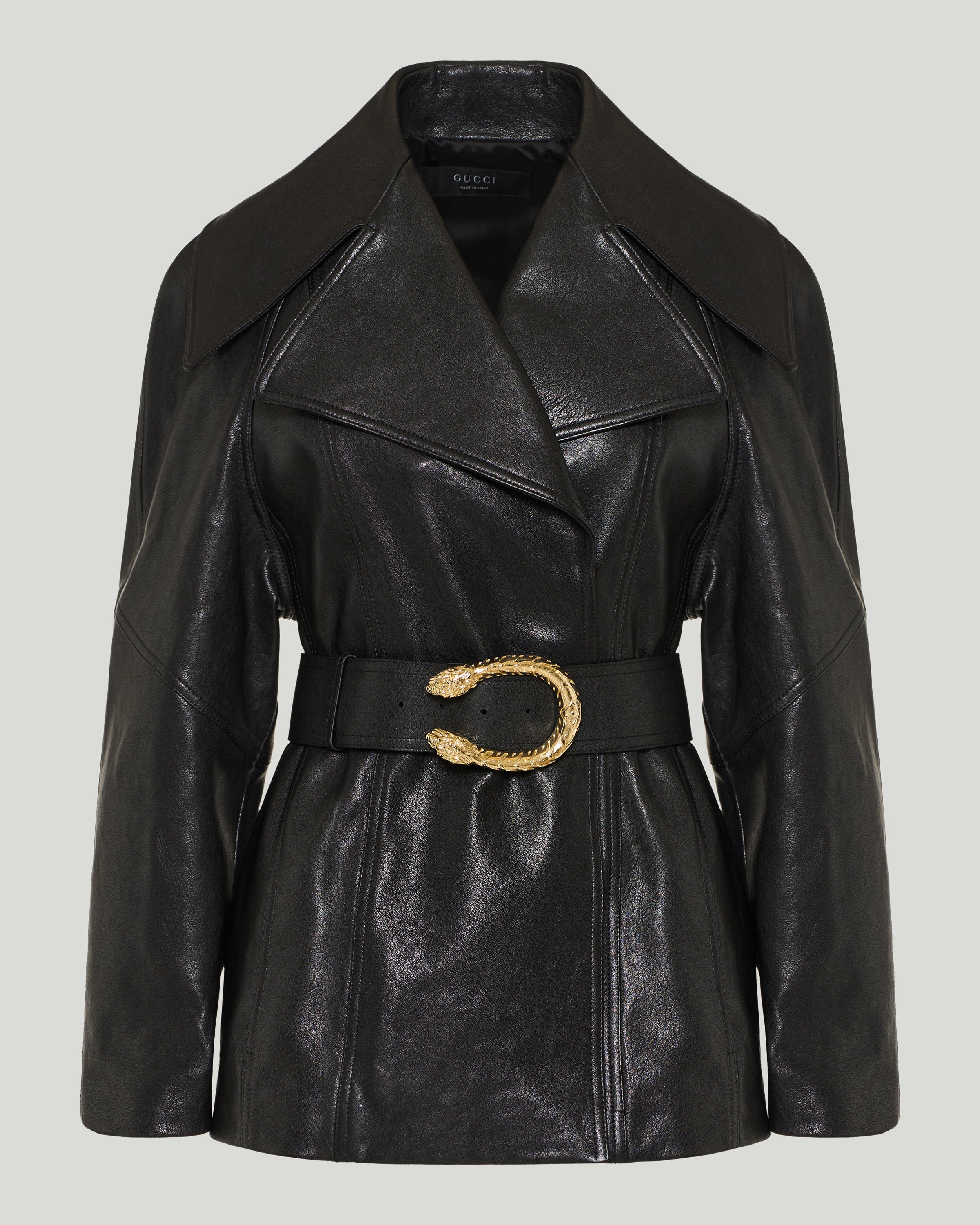 Gucci Leather blazer with dionysus belt – Luisa World