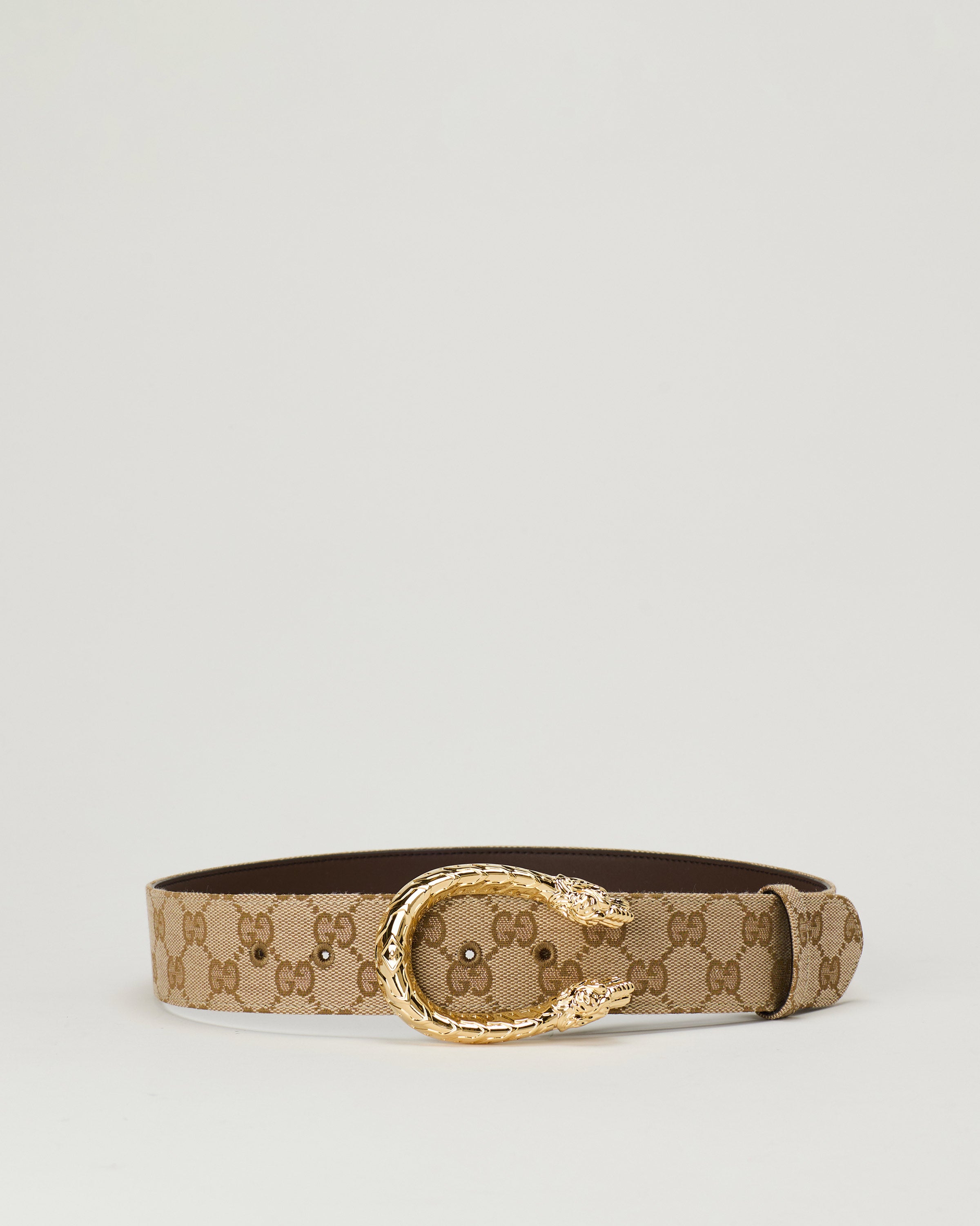 Gucci Dyonisus belt in beige leather and suede GUCCI Supreme GG Dionysus Belt Beige/Ebony - S: 80 (32) | Luxity main image 2