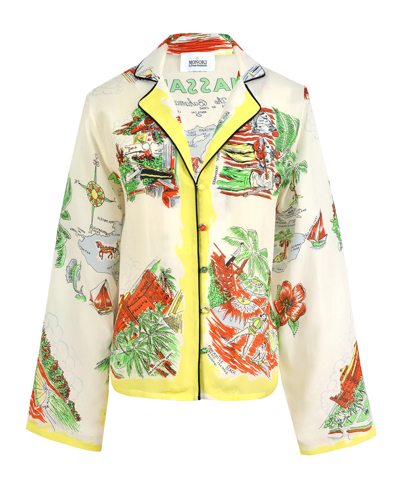 ΜΟΝΟΚΙ Monoki Nassau printed silk shirt – Luisa World