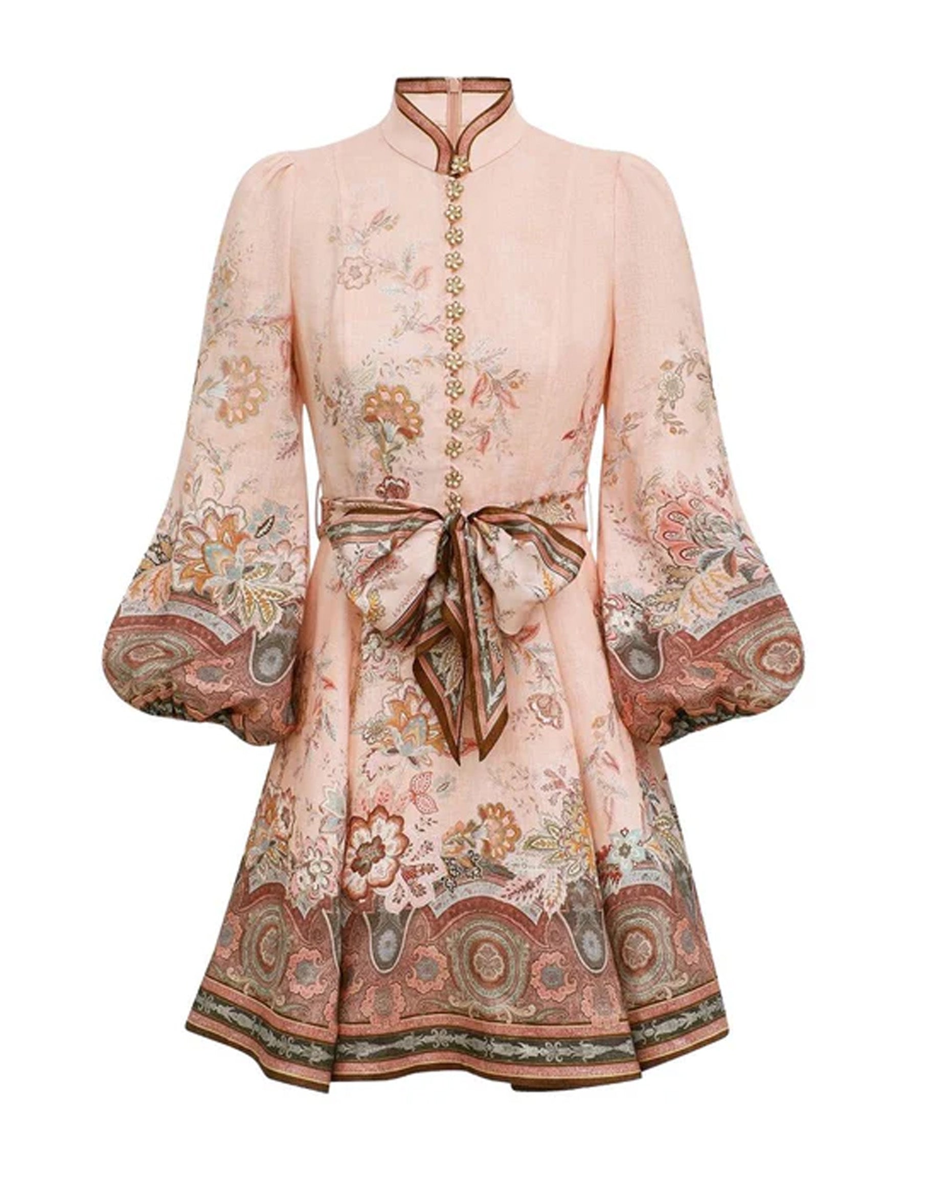 strapless open back dress Zimmermann Floral print puff sleeve mini dress – Luisa World