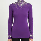 Stud-embellished stretch jersey top