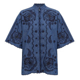 Zimmermann Aster embroidered denim shirt