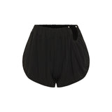 Ruched crescent jersey shorts
