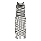 Knitted mesh mini dress
