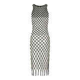 Knitted mesh mini dress