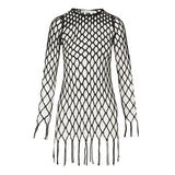 Knitted mesh mini dress