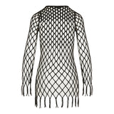 Knitted mesh mini dress
