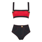 Lavinia Bandeau with gold buttons bikini