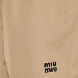 Logo cotton poplin shorts