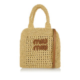 Raffia woven tote bag