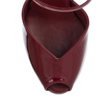 Patent leather block-heel platform sandals