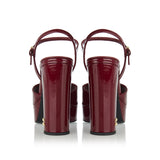 Patent leather block-heel platform sandals