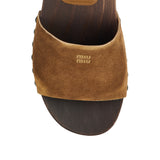 Faded suede clogs