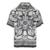 Majolica-print silk twill hawaii shirt