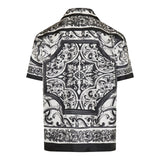 Majolica-print silk twill hawaii shirt