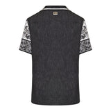 Printed silk-denim shirt